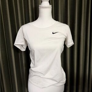 Nike White Short Sleeve Tee with Black Swoosh